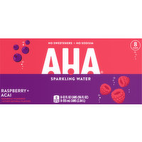 AHA Sparkling Water, Raspberry + Acai, 8 Each