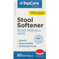 TopCare Stool Softener, 100 mg, Softgels, 60 Each