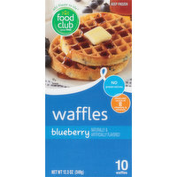 Food Club Waffles, Blueberry, 10 Each