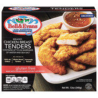 Bell & Evans Gluten Free Breaded Chicken Breast Tenders, Uncooked, 12 Ounce