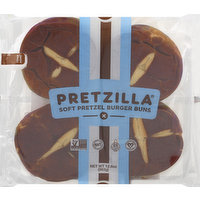 Pretzilla Burger Buns, Soft Pretzel, 12.8 Ounce