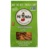 Mi Nina Tortilla Chips, White Corn, Spicy Chipotle Lime, 12 Ounce