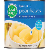 Food Club Bartlett Pear Halves In Heavy Syrup, 29 Ounce
