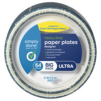 Simply Done Paper Plates, Designer, Heavy Duty, Ultra, Big Pack, 64 Each