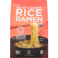 Lotus Foods Rice Ramen, Organic, Millet & Brown, 10 Ounce