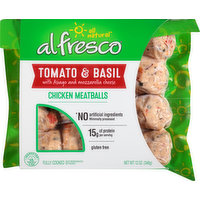 Al Fresco Chicken Meatballs, Tomato & Basil, 12 Ounce