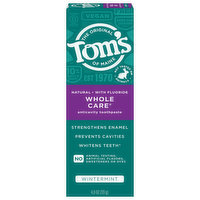 Tom's of Maine Toothpaste, Anticavity, Whole Care, Wintermint, 4 Ounce