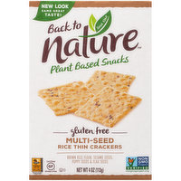 Back To Nature Plant Based Snacks Gluten Free Multi-Seed Rice Thin Crackers, 4 Ounce