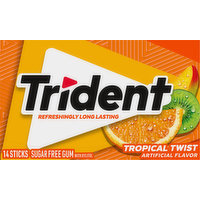 Trident Gum, Sugar Free, Tropical Twist, 14 Each