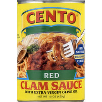 Cento Clam Sauce, with Extra Virgin Olive Oil, Red, 15 Ounce