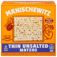 Manischewitz Matzos, Thin, Unsalted, 10 Ounce