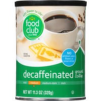 Food Club Coffee, Ground, Decaffeinated, Medium, 11.3 Ounce