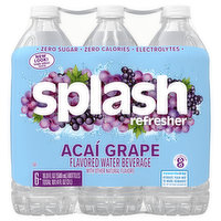 Splash Flavored Water Beverage, Acai Grape, 6 Each