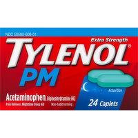 Tylenol PM Acetaminophen, Extra Strength, Caplets, 24 Each