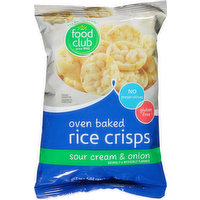 Food Club Rice Crisps, Sour Cream & Onion, Oven Baked, 3 Ounce