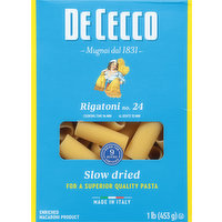 De Cecco Pasta, Rigatoni No. 24, 1 Pound