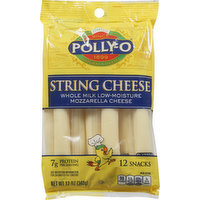 Polly-O String Cheese, Whole Milk, Mozzarella, Low-Moisture, 12 Each
