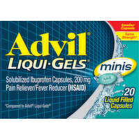 Advil Pain Reliever/Fever Reducer, 200 mg, Minis, Capsules, 20 Each