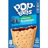 Pop-Tarts Toaster Pastries, Blueberry, Unfrosted, 8 Each