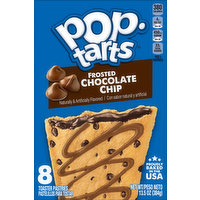 Pop-Tarts Toaster Pastries, Chocolate Chip, Frosted, 8 Each