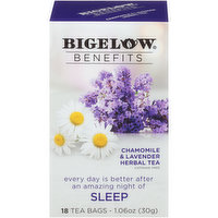 Bigelow Herbal Tea, Caffeine Free, Chamomile & Lavender, Sleep, Tea Bags, 18 Each