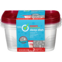 Simply Done Snap And Store Deep Dish Containers & Lids, Seasonal Design, 64 Fluid ounce