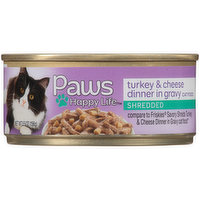 Paws Happy Life Turkey & Cheese Dinner In Gravy Shredded Cat Food, 5.5 Ounce