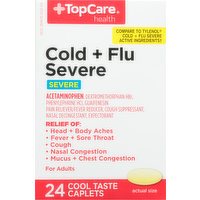 TopCare Cold + Flu Severe, Caplets, 24 Each