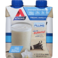 Atkins Protein-Rich Shake, Creamy Vanilla, 4 Each