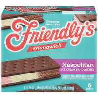 Friendly's Ice Cream Sandwiches, Neapolitan, 6 Each