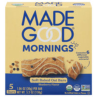 MadeGood Oat Bars, Blueberry Flavor, Soft Baked, 5 Each