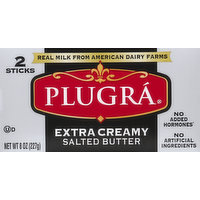Plugra Butter, Salted, Extra Creamy, 2 Each