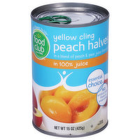 Food Club Peach Halves, Yellow Cling, 15 Ounce