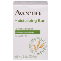 Aveeno Moisturizing Bar, Fragrance Free, Nourishes Dry Skin, 3.5 Ounce