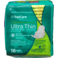 TopCare Pads with Flexi-Wings, Ultra Thin, Long Super, Size 2, 16 Each