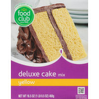 Food Club Cake Mix, Deluxe, Yellow, 16.5 Ounce