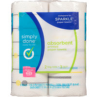 Simply Done Paper Towels, Printed, Absorbent, Simple Size Select, 2-Ply, 2 Each