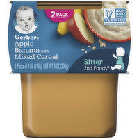 Gerber Apple Banana with Mixed Cereal Baby Food, 8 Ounce