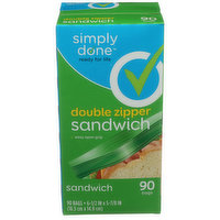 Simply Done Double Zipper Sandwich Bags, 1 Each