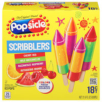 Popsicle Ice Pops, Cherry Red, Wild Watermelon, Razzmatazz Raspberry, Outrageous Orange, 18 Each