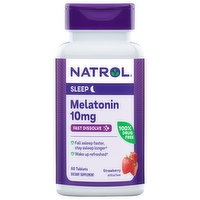 Natrol Sleep, Melatonin, 10 mg, Fast Dissolve, Strawberry, Tablets, 60 Each