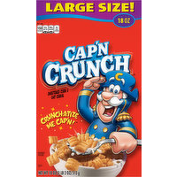 Cap'n Crunch Corn & Oat Cereal, Sweetened, Large Size, 18 Ounce