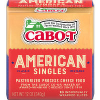 Cabot Cheese Slices, Meltable, Classic, 16 Each