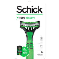 Schick Razors, Disposable, 3 Blades, Sensitive, 4 Each