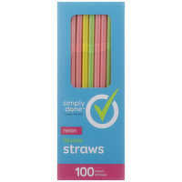 Simply Done Flexible Straws, Neon, 100 Each