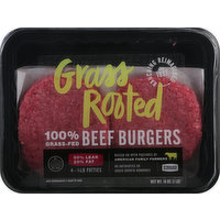 Grass Rooted Beef Burgers, 80%/20%, 16 Ounce