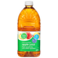 Food Club Apple Juice, 100% Unsweetened, 64 Fluid ounce