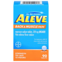 Aleve Pain Reliever/Fever Reducer, Back & Muscle Pain, Tablets, 90 Each