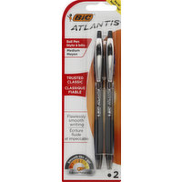BiC Ball Pens, Trusted Classic, Black, Medium, 2 Each
