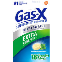 Gas-X Antigas, Extra Strength, Peppermint Creme, Chewable Tablets, 18 Each